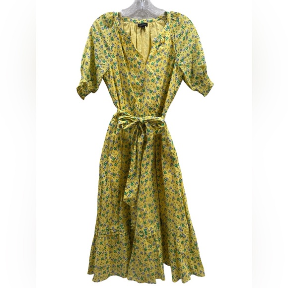 Talbots Yellow Floral Midi Dress - Picture 2 of 7